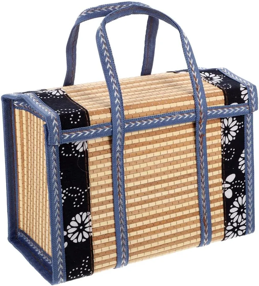 1 PCS Gift Basket Gift Basket Bamboo Picnic Basket Hand-Woven Picnic Basket Organization Open-Air Storage Basket