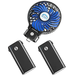 10400mAh Handheld Fan w/ Double Portable Charger,Rechargeable Personal Hand Fan