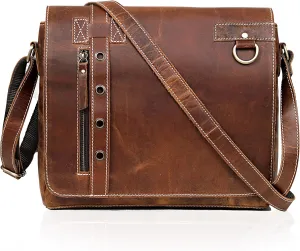 11 inch Crossbody Shoulder Genuine Leather iPad/Tablet Vintage Messenger Bag For 10.5 inch iPad Pro for Women & Men