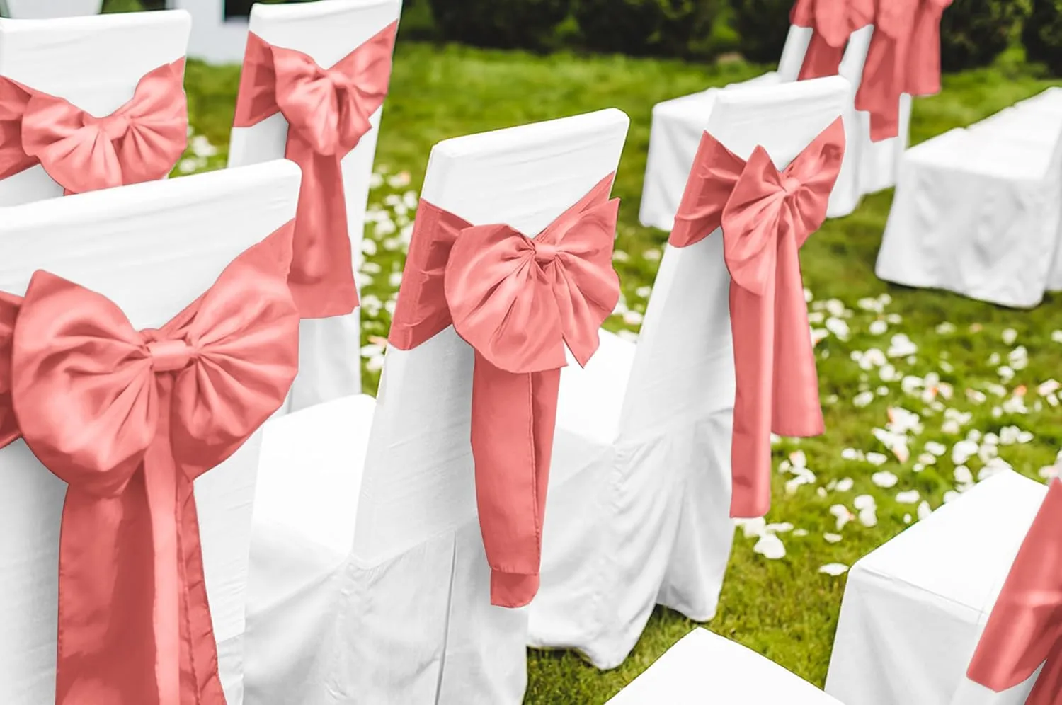 12 Pack Coral Satin Table Runner 12 x 108 Inch Long Premium Table Runners for Wedding Party Events Decoration, Birthday Parties, Banquets Decorations, Graduations, Engagements
