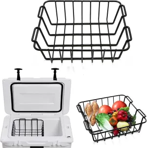 12.5" Cooler Basket for RTIC 65, lgloo 52QT, Ozark Trail 52QT, Pelican Elite (45 & 70) etc Dry-Goods Basket , Rubber Coating Stainless Basket for All Internal diameters 12-1/2" Coolers