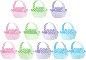 12pcs Easter Basket for Easter Party DIY Rabbit Egg Hunts Rabbit Egg Handbag Storage Basket with Nails Easter Baskets for Adults