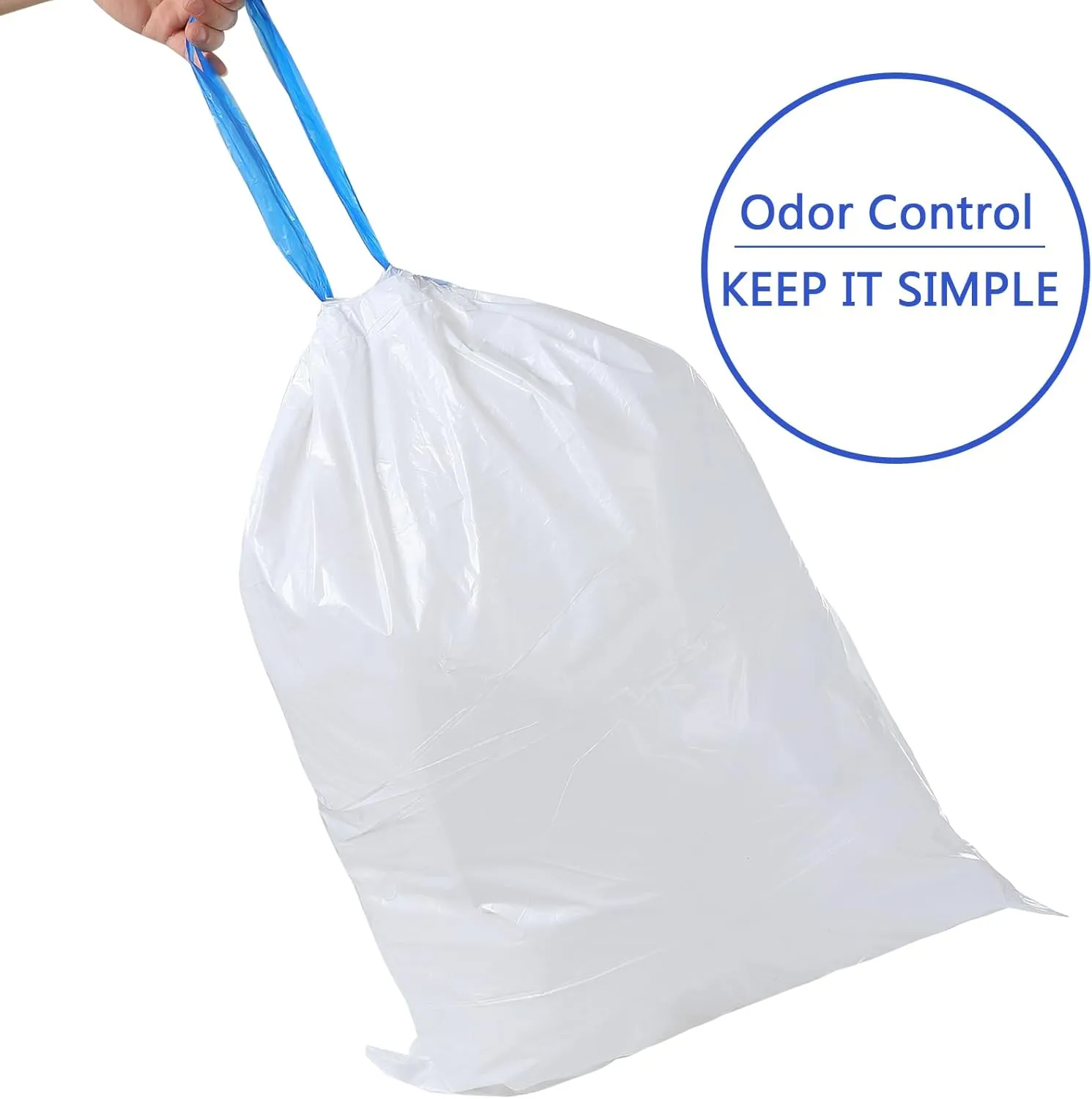 13 Gallon Tall Kitchen Drawstring Trash Bags - 1 MIL Super Thicker No Ripping Garbage Bags Unscented for Restaurant, Office 13 Gallon Large Trash Cans (60count)