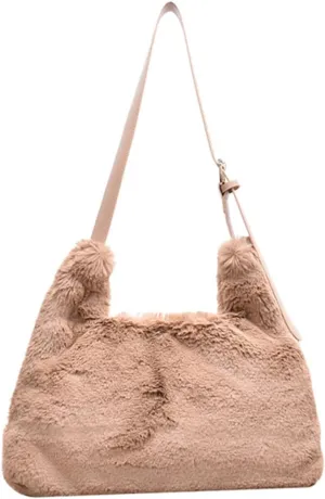 1pc Messenger Bag Women Crossbody Bag Girls Shoulder Bag Woman Plush Bag Plush Crossbody Bag Women