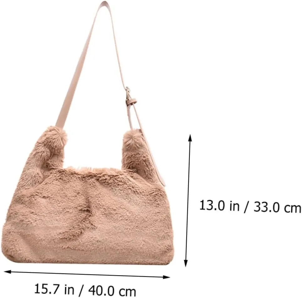 1pc Messenger Bag Women Crossbody Bag Girls Shoulder Bag Woman Plush Bag Plush Crossbody Bag Women