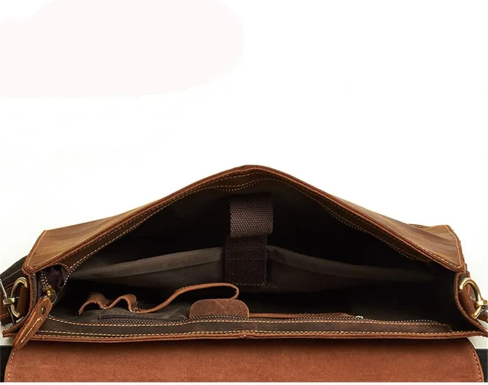 1pcs Business Handbag Briefcase Men's Horizontal Diagonal Bag Computer Bag Retro Bag(D)