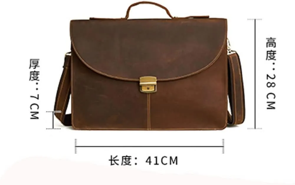 1pcs Business Handbag Briefcase Men's Horizontal Diagonal Bag Computer Bag Retro Bag(D)