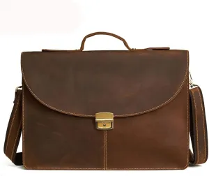 1pcs Business Handbag Briefcase Men's Horizontal Diagonal Bag Computer Bag Retro Bag(D)