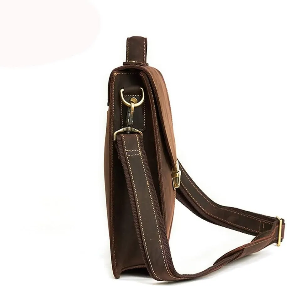 1pcs Business Handbag Briefcase Men's Horizontal Diagonal Bag Computer Bag Retro Bag(D)