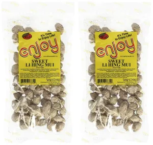 2 Bags Sweet Li Hing Mui Preserved Dried Plums 12 Ounces