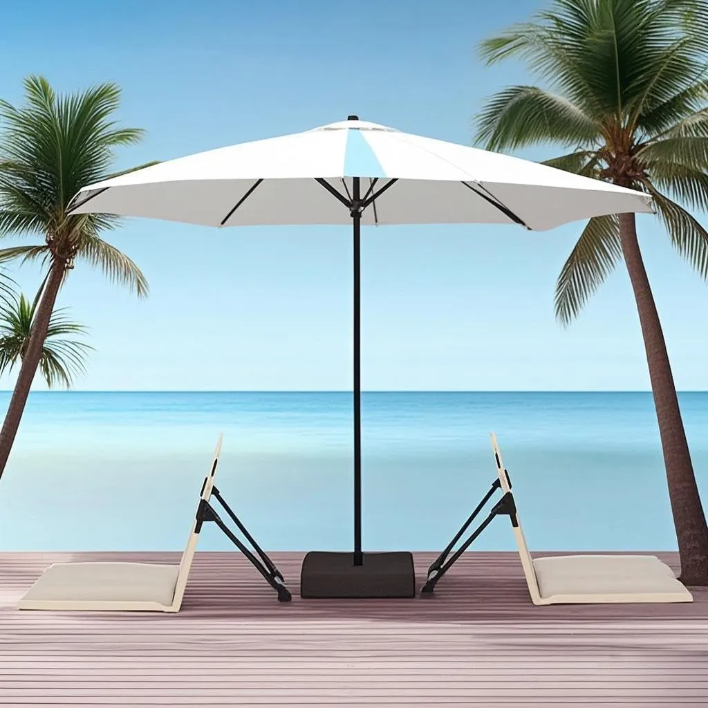 2 Pack Foldable Poolside Chairs – Portable Flip Chairs for Edge of Pool, Beach, Camping, Picnic, Lawn – Compact & Lightweight Outdoor Seating Accessories (2, Light Beige)