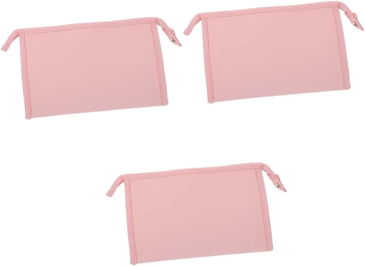2 Pcs Multifunctional Cosmetic Bag Canvas Bag Make up Travel, Pinkx3pcs, 24X14X8CMx3pcs
