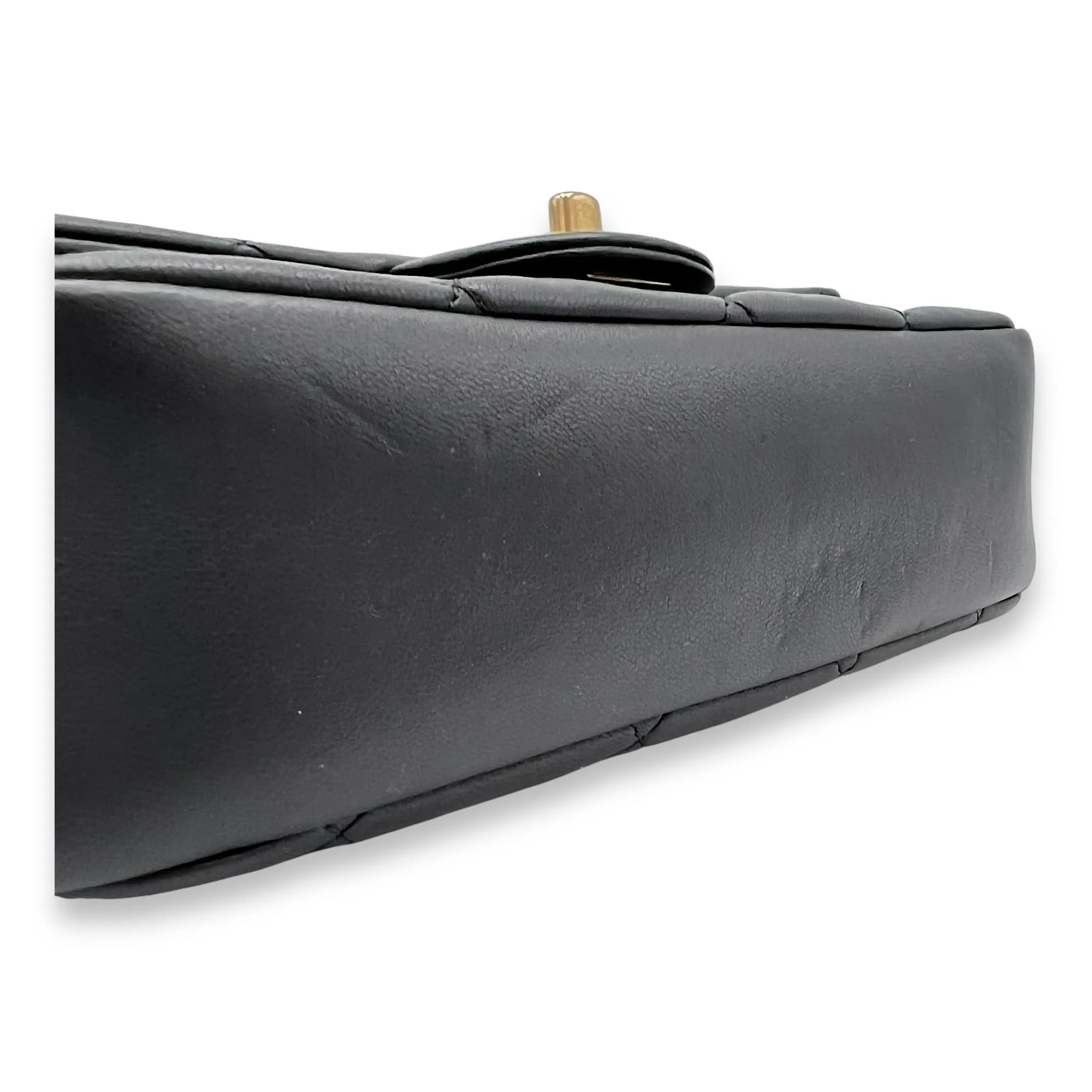 22B Classic Black Crossbody Bag in Lambskin, Gold hardware