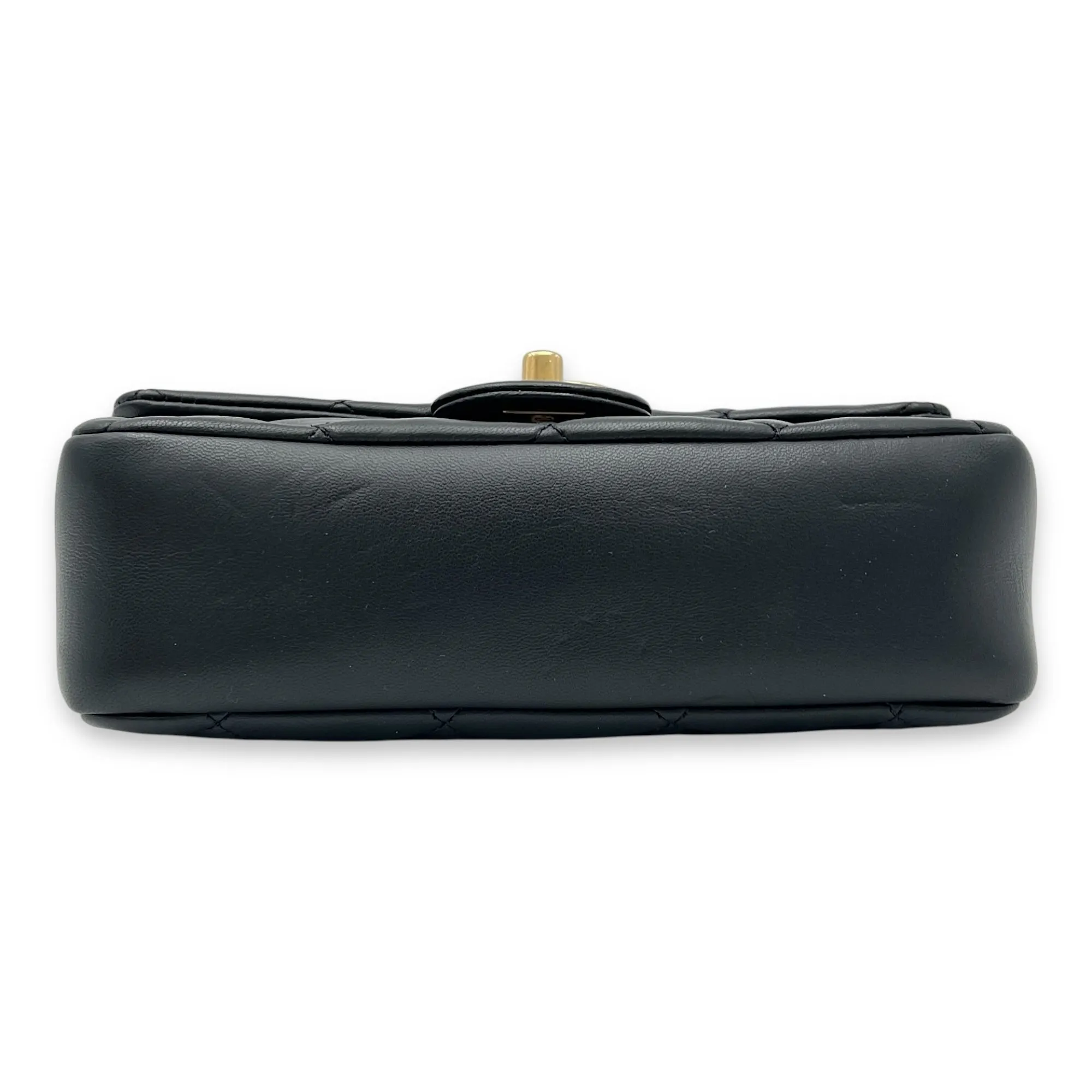 22B Classic Black Crossbody Bag in Lambskin, Gold hardware
