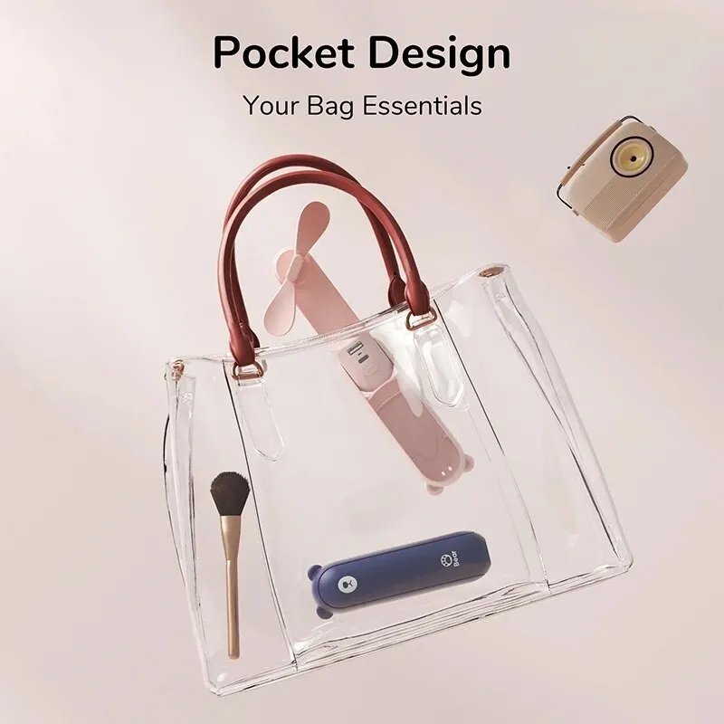 3-in-1 Mini Handheld Fan with Power Bank & LED Flashlight - Ultra-Portable Rechargeable Cooling Device