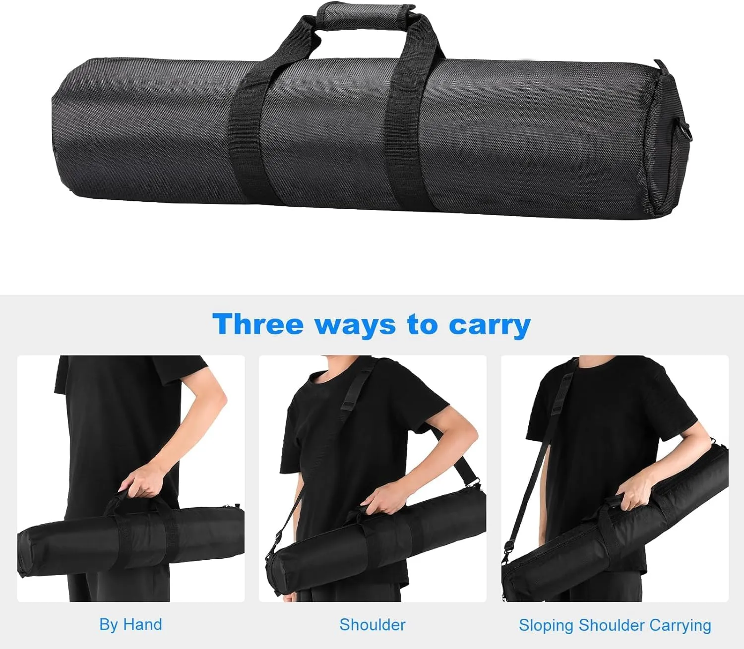 32x5x5 inch/80x13x13cm Tripod Carrying Case Heavy Duty Oxford Photographic Package Bag with Shoulder Strap Padded for Light Stand, Tripods, Monopods, Umbrellas, Softbox, Boom Stands