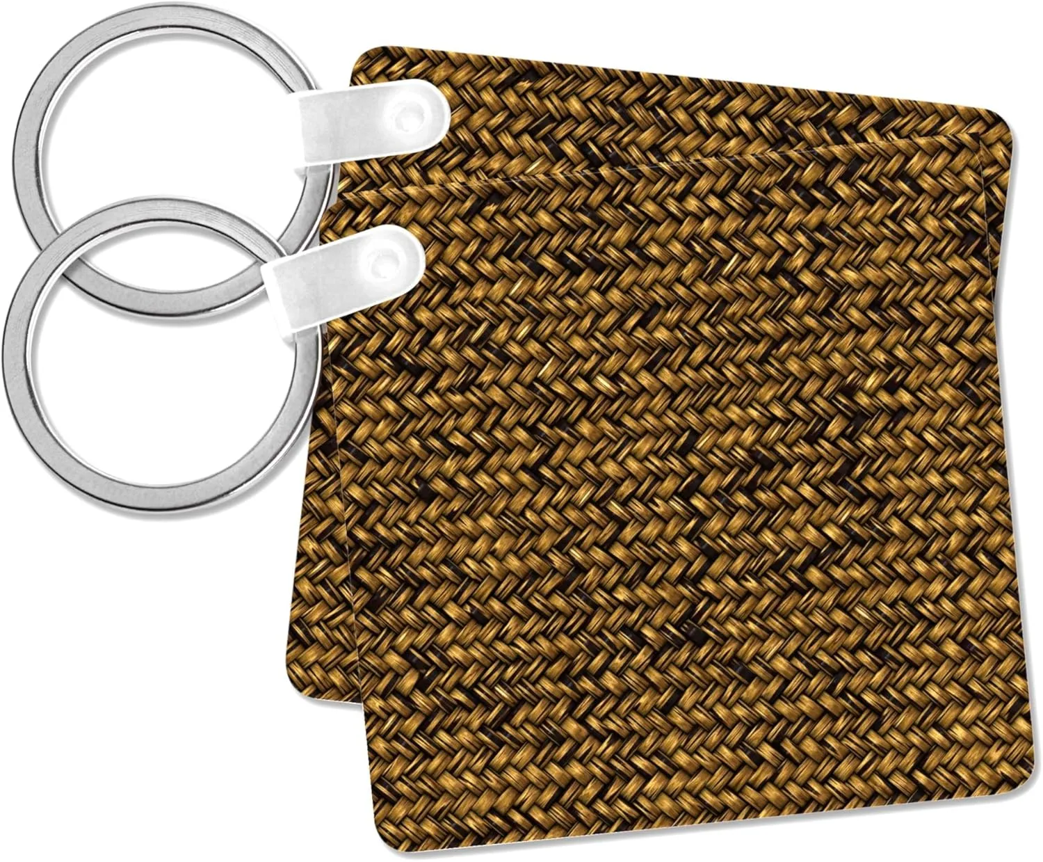 3dRose, Brown Woven Basket Look, Key Chain