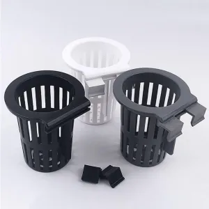 3pcs Water Plant Landscape Fish Tank Hydroponic Planting Basket Soilless Cultivation Planting Basket Aquarium Planter Cups(White)