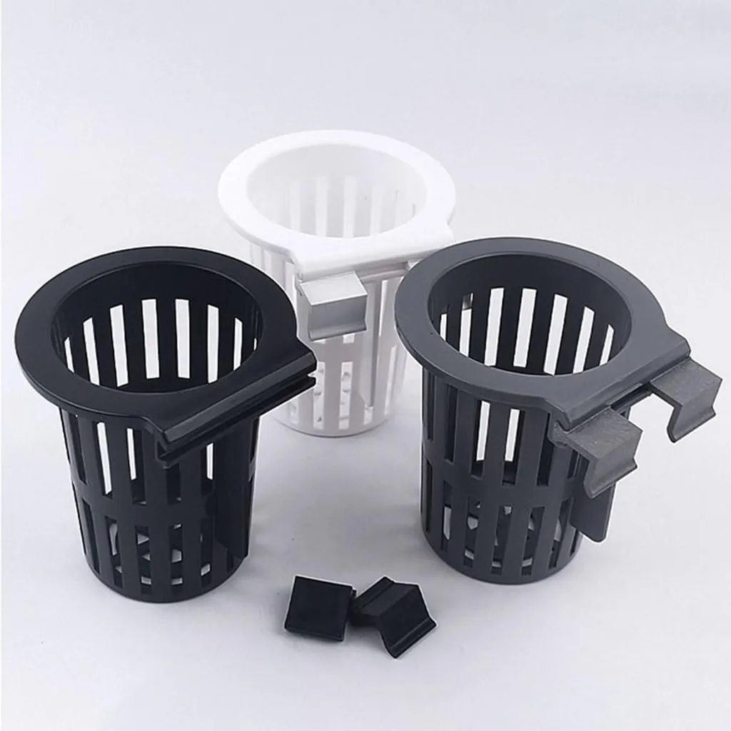 3pcs Water Plant Landscape Fish Tank Hydroponic Planting Basket Soilless Cultivation Planting Basket Aquarium Planter Cups(White)