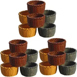 3sets Cute Miniature Baskets Jugs for Doll House Decor Resistant Craft Storage Basket 6pcs*3