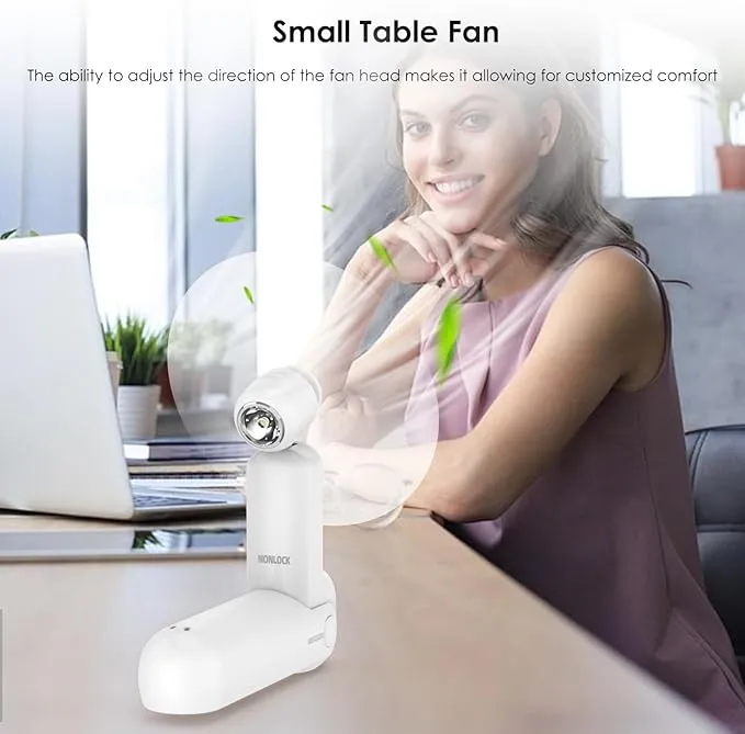 4 IN 1 Portable Handheld Fan,Personal Foldable Cooling Fan, Mini Pocket Fan,Desk Fan,Hand Fan,Flashlight,Power Bank,Table Lamp,Camping Travel Beach Fan, Birthday Gifts for Women Men(White)