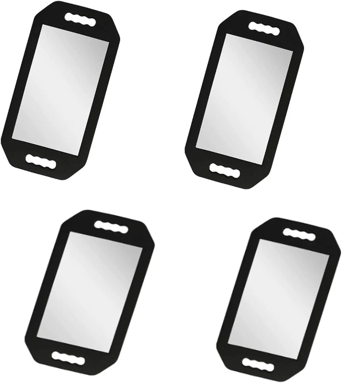 4 Pack Barber Mirror Handheld Foam, Salon Large Hand Mirror with Double Handle, Square Foam Mirrors Barber, Barbershop Handheld Mirror