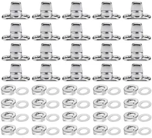 40 Sets Canvas Twist Lock Fasteners, Turn Button Fasteners, Eyelet and Stud for Canvas Marine Fastener Turn Buttons