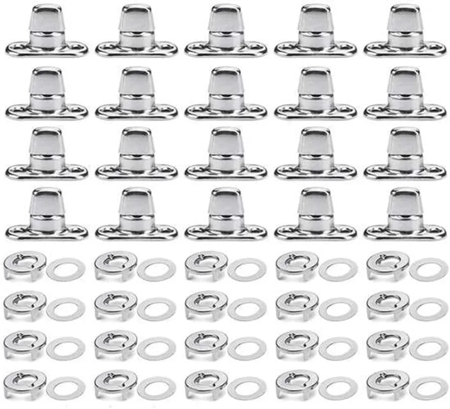 40 Sets Canvas Twist Lock Fasteners, Turn Button Fasteners, Eyelet and Stud for Canvas Marine Fastener Turn Buttons