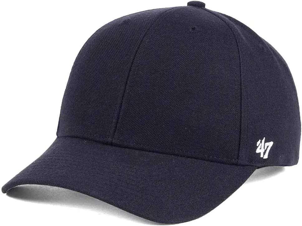 '47 Blank Classic MVP Cap, Adjustable Plain Structured Hat for Men and Women – Navy