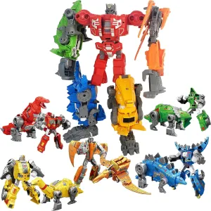 5 in 1 Dinosaur Transforming Robot Toys, Wars Rescue Deformation Combination Dino Action Figures for 6-12 Years Kid Boys
