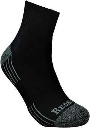 6 Pack Redback Boots Everyday Bamboo Quarter Ankle Sock BLACK