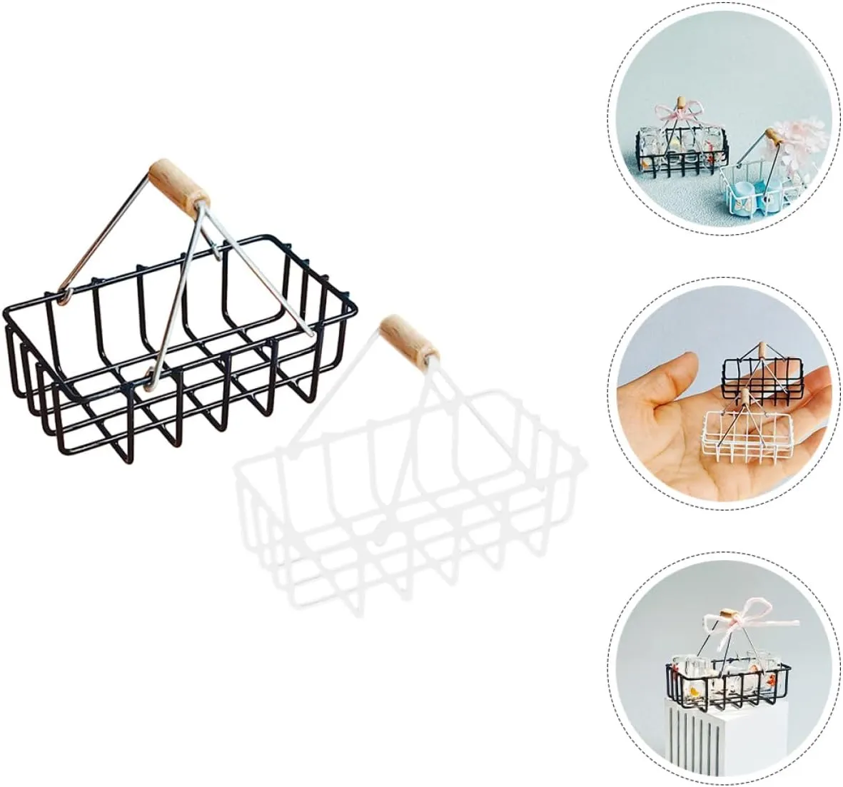 6pcs Miniature Basket Models Dollhouse Decor for Mini House Furniture Inspires Creativity and Imagination Strengthens Hand-Eye Coordination for Home Decoration