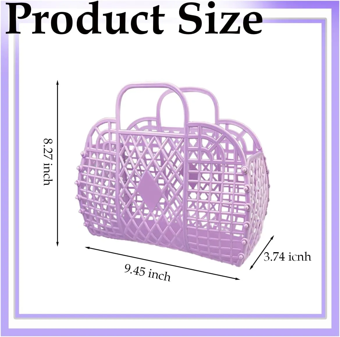 8 Pcs Plastic Jelly Basket Purse Bags Beach Bag