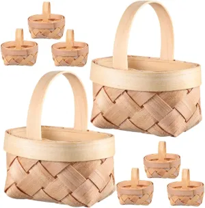 8pcs Mini Woven Baskets Doll House Storage Decoration Containers for Floral Arrangements Party Favors and Landscaping Compact and Natural Touch Decor