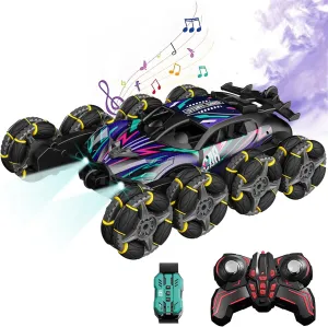 8WD Gesture Sensing RC Stunt Cars, 2.4Ghz Remote Control Cars,Toys Gifts for Kids 8 9 10 11 12 Year Old Boys Girls,360° Rotation Drift Car with Light & Music DMRC008-1