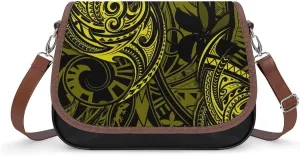 A Polynesian Patterned Floral Print Custom-Made Crossbody Bag For Women, A Versatile Bag For Work And Travel