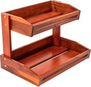 Acacia Fruit Basket-2-tier-Large Fruit Bowl for Kitchen Counter, Fruit Storage, Vegetable Holder, Bakery Display (Large 14 x 10 in)