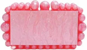 Acrylic Evening Handbag Pearl Women's Clutch Shoulder Bag Crossbody Bag Square Box Wedding Cocktail Party Prom
