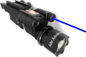 Ade Advanced Optics 650 lm Dual Strobe Flashlight with Blue Laser Combo Sight