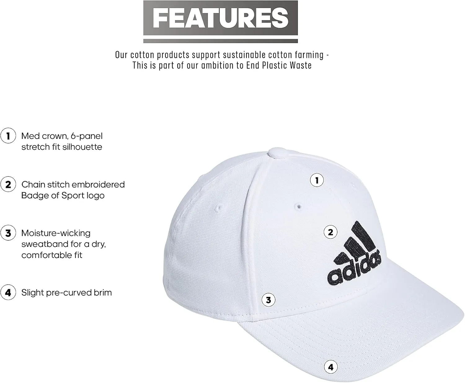adidas Men's Producer 2 Structured Stretch Fit Cap