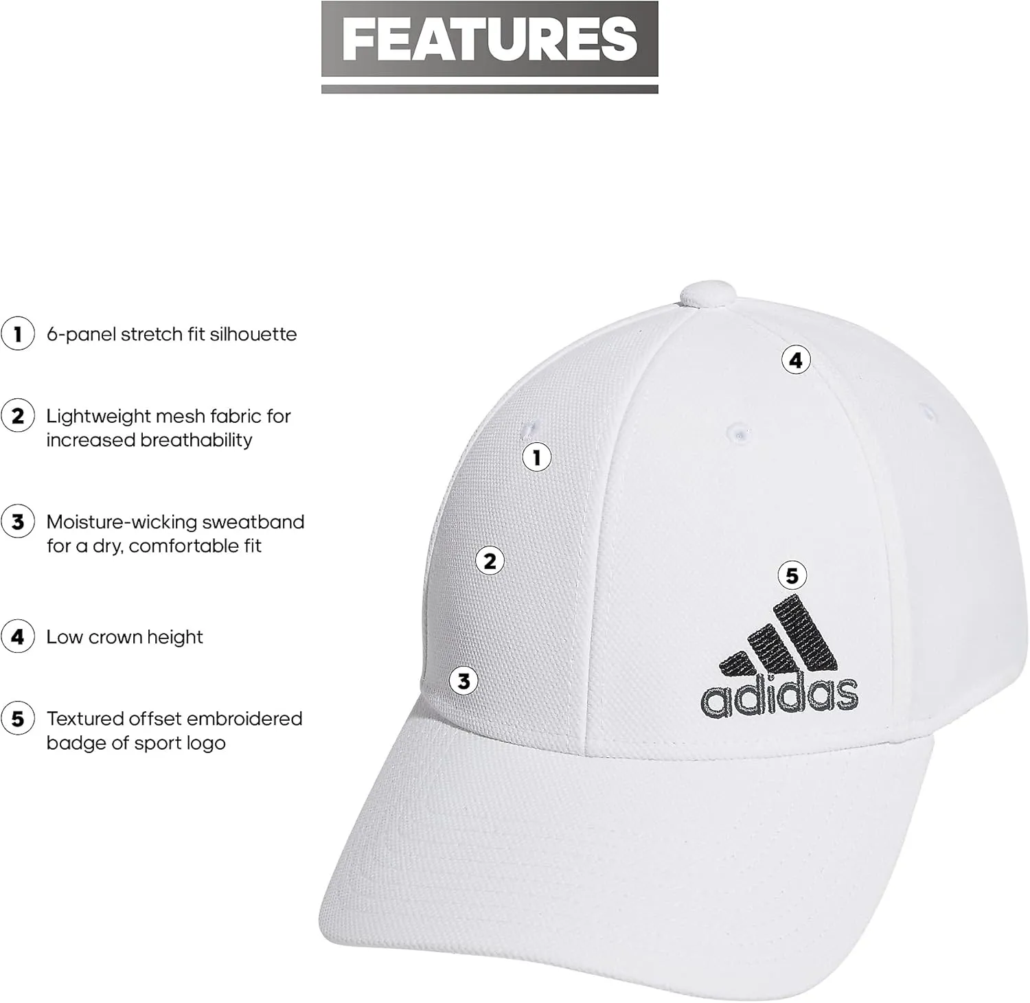 adidas Men's Release 3 Structured Stretch Fit Cap