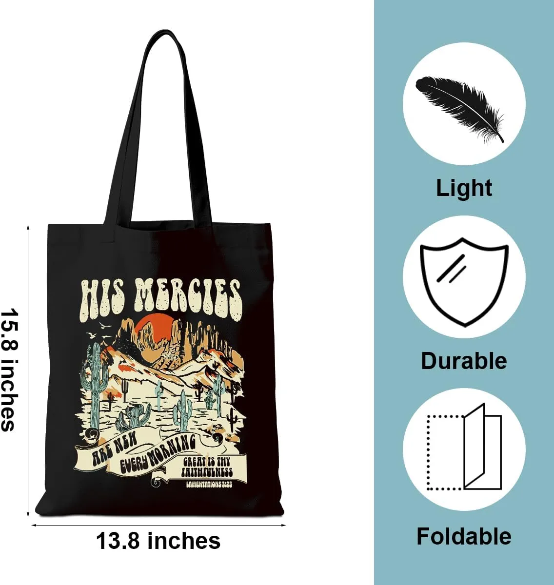 Aesthetic Tote Bag Funny Nature Lovers Weekender Bag Music Lover Reusable Grocery Bags for Travel Vacation Christmas