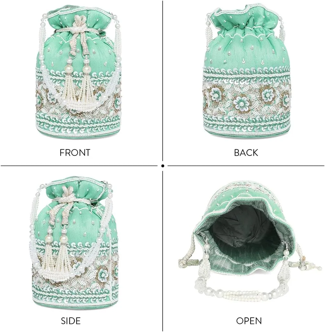 Aheli Potli Purses Gift for Women Handmade Evening Handbag Stylish Bridal Fashion Wristlet Bag Women