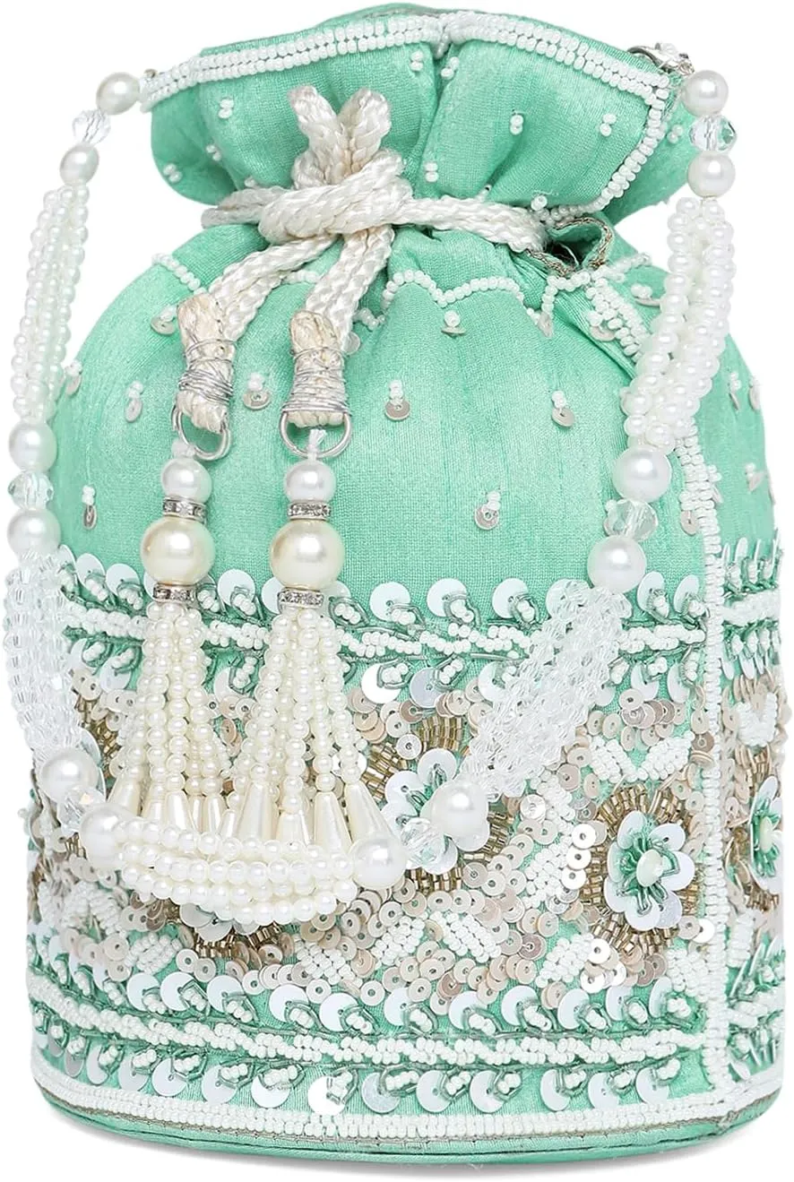 Aheli Potli Purses Gift for Women Handmade Evening Handbag Stylish Bridal Fashion Wristlet Bag Women