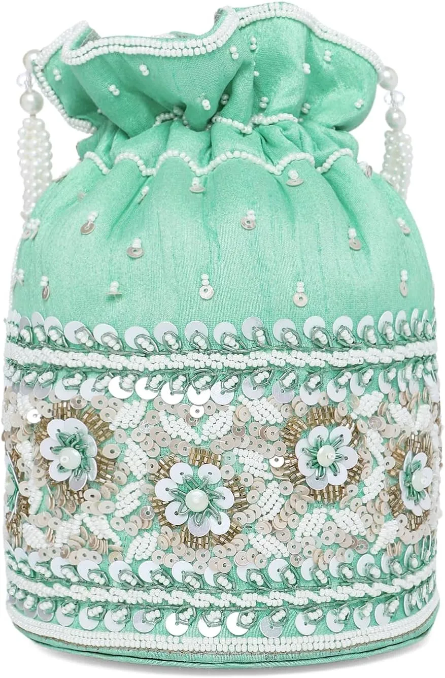 Aheli Potli Purses Gift for Women Handmade Evening Handbag Stylish Bridal Fashion Wristlet Bag Women