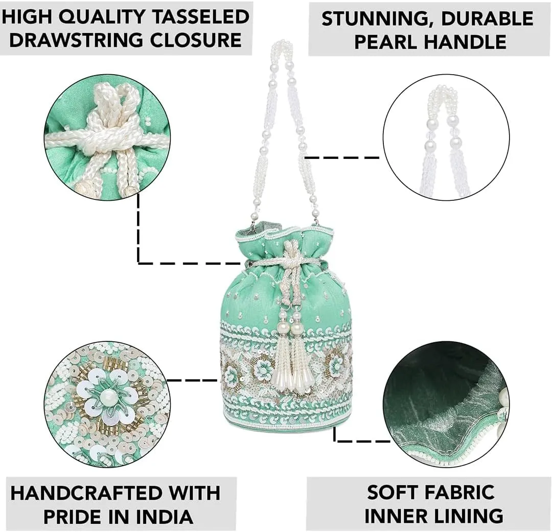 Aheli Potli Purses Gift for Women Handmade Evening Handbag Stylish Bridal Fashion Wristlet Bag Women