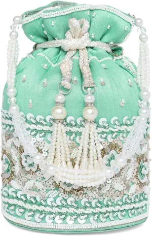 Aheli Potli Purses Gift for Women Handmade Evening Handbag Stylish Bridal Fashion Wristlet Bag Women
