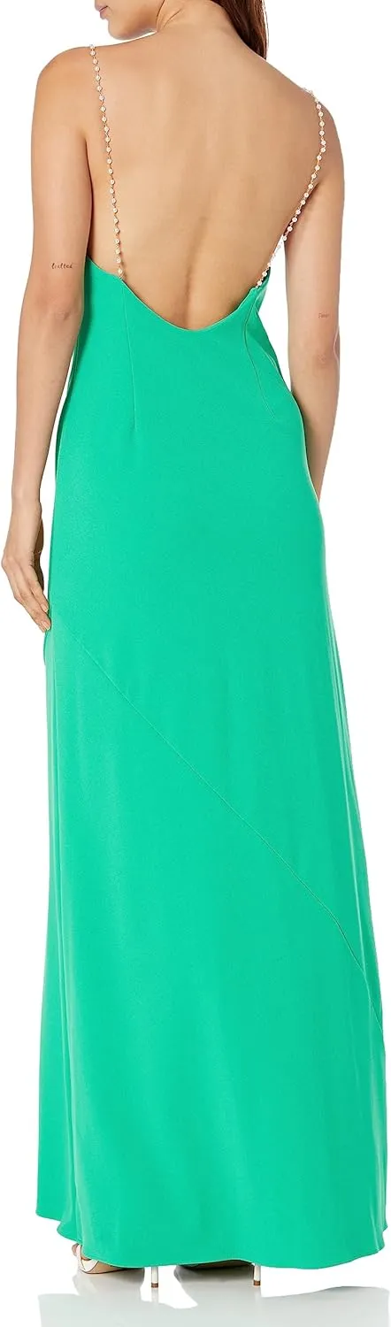 Aidan Mattox Women's Knit Crepe Cowl Neck Gown