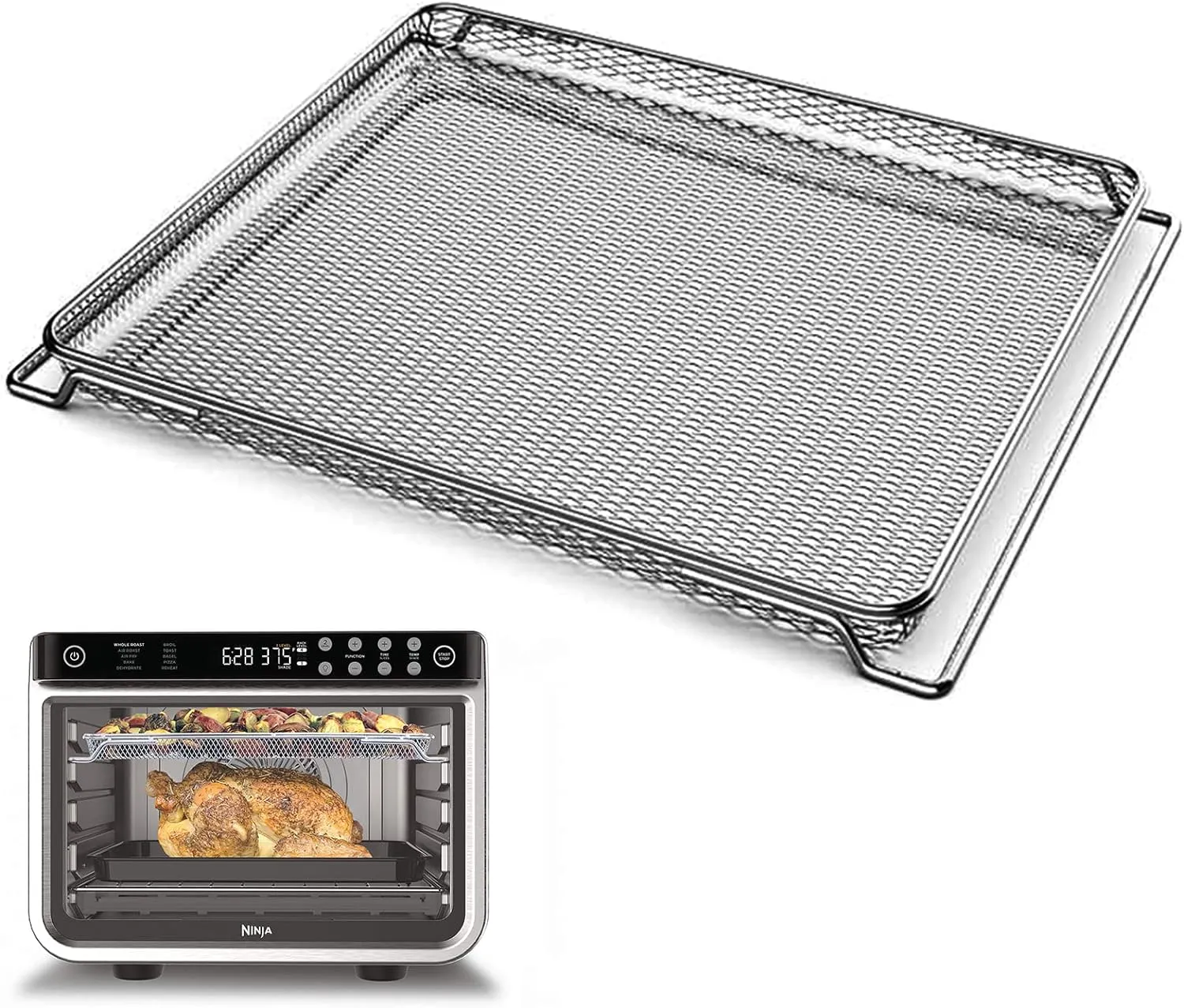 Air Fryer Oven Basket, Original Replacement Baking Trays for NINJA DT201 DT251 Foodi Digital Air Fryer Oven, Mesh Basket, Ideal Accessories for Air Frying and Dehydrating