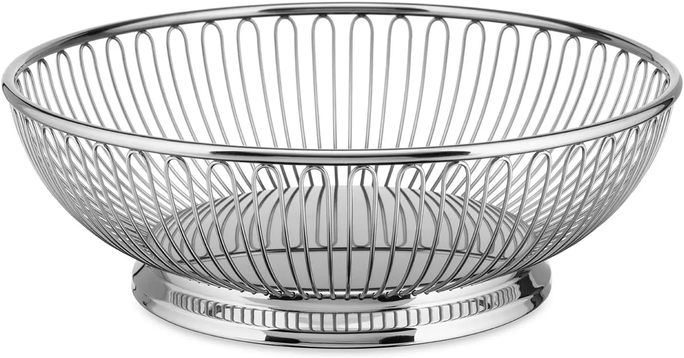 Alessi - Wire Centerpiece Fruit Basket in 18/10 Stainless Steel, Polished, 9-1/2-Inch,Silver
